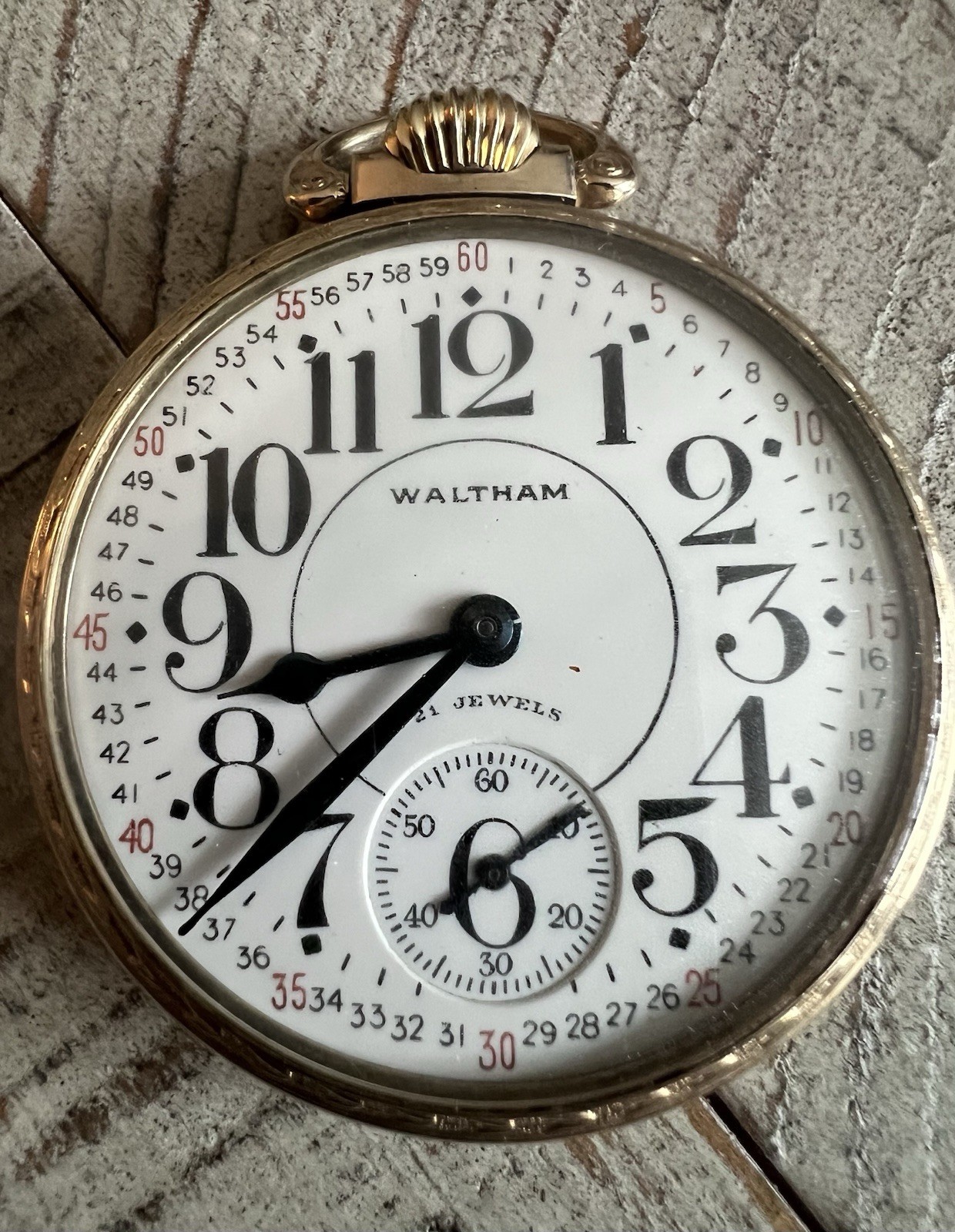 1937 Waltham Riverside 16s 21J Pocket Watch - Grade 1621 Model 1908 - Runs⁠