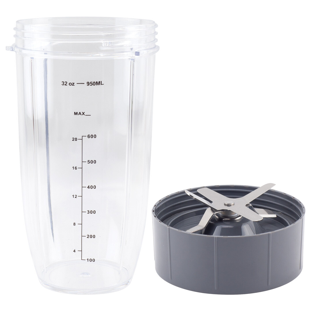 32 oz Cup and Extractor Blade for NutriBullet 600W 900W NB-101B NB-101S NB-201