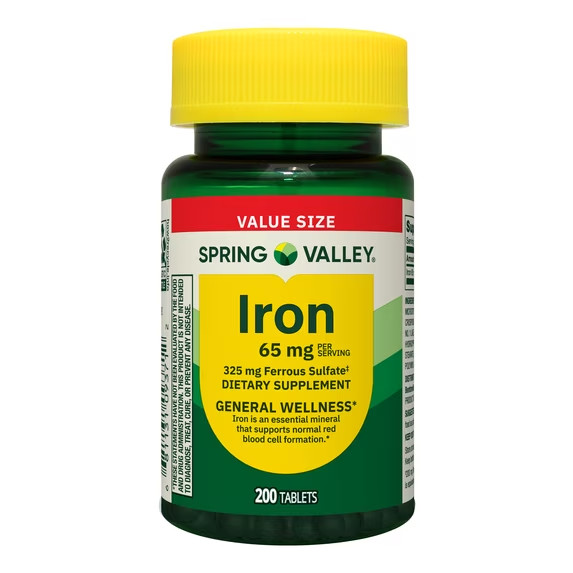 Spring Valley Iron 65 mg Dietary Supplement – 200 Tablets – Mineral Support Spring Valley Iron 65 mg Dietary Supplement – 200 Tablets – Mineral Support