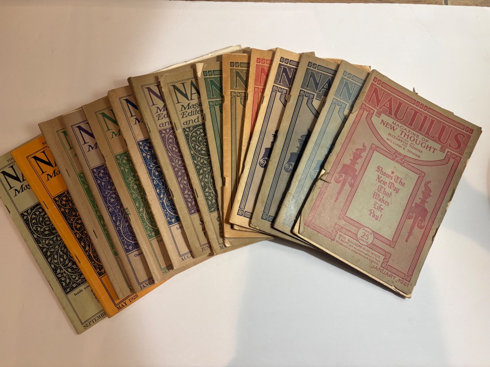 VINTAGE  NAUTILUS MAGAZINE OF NEW THOUGHT  Lot of 15