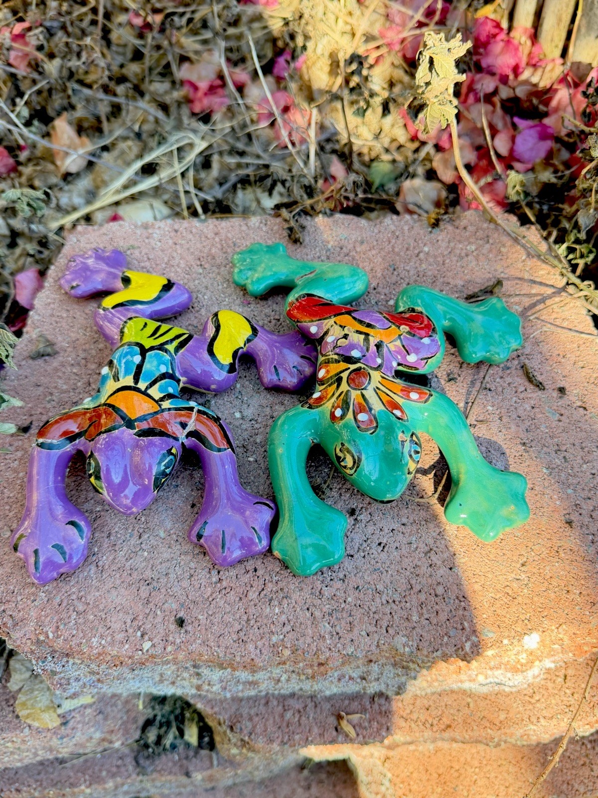 2 Casa Fiesta Designs Colorful Ceramic Lizard - Talavera Pottery Mexican Garden