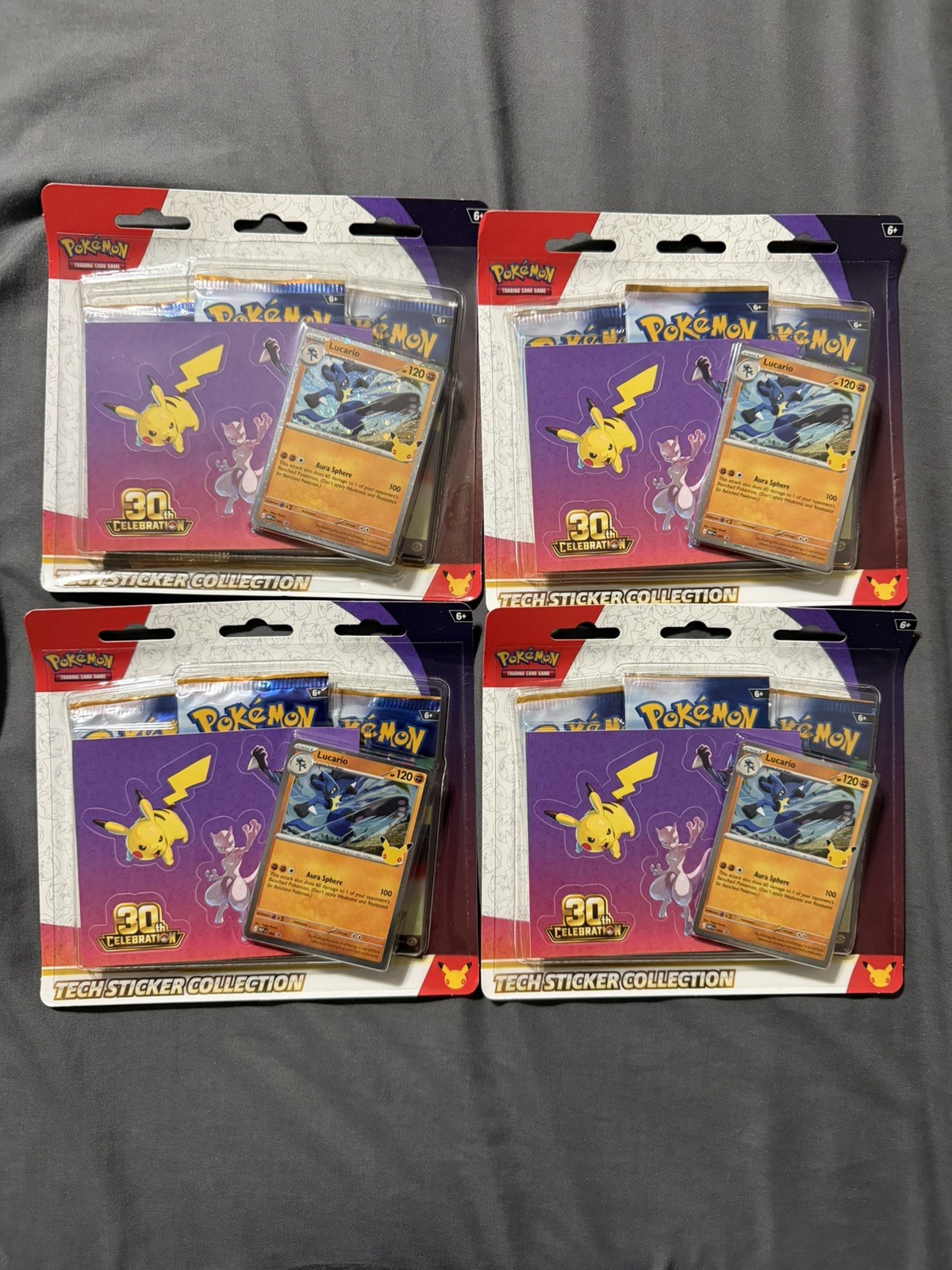 4x Pokemon TCG 30th Anniversary Celebration Sealed Tech Sticker Collection LOT 4x Pokemon TCG 30th Anniversary Celebration Sealed Tech Sticker Collection LOT