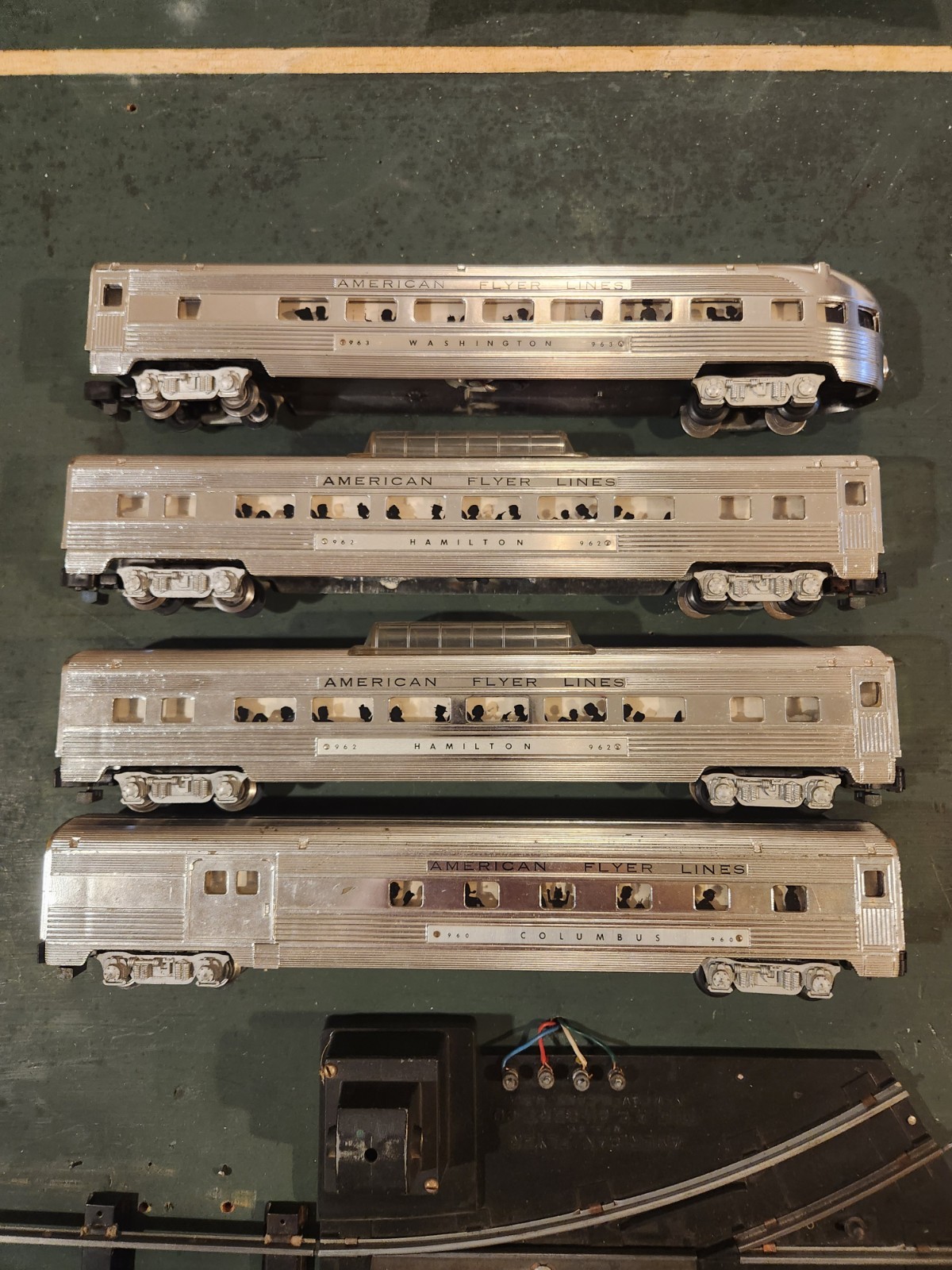 American Flyer S Scale Passenger Car Set Chrome 960 962 963 American Flyer S Scale Passenger Car Set Chrome 960 962 963