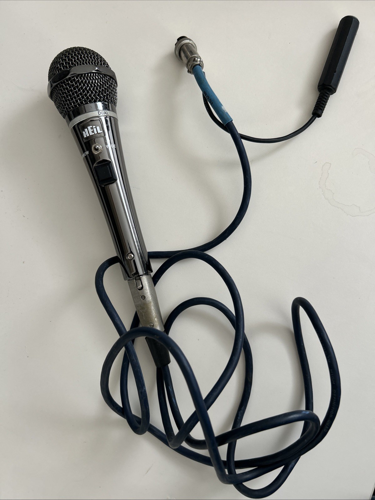 HEIL HM-10 DUAL ELEMENT WITH 8 PIN CONNECTION MICROPHONE USED NICE