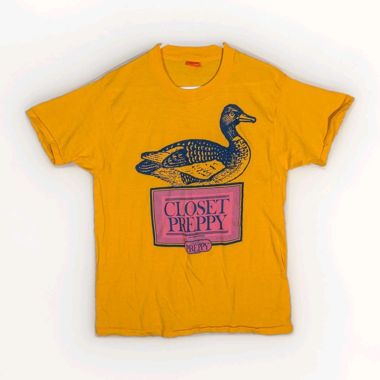 Vtg 1981 Closet Preppy Handbook T Shirt XL* Workman Publishing Yellow Made USA