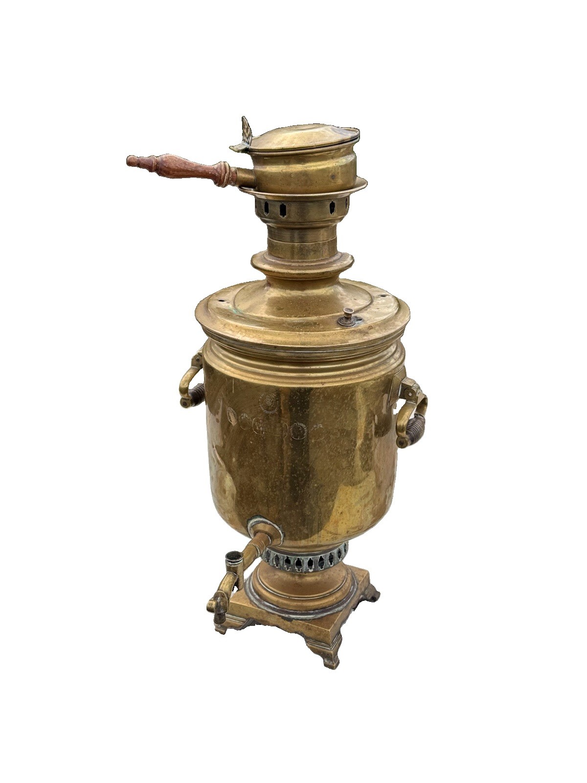 Antique 1890s - 1910 Imperial Russian Brass Samovar Egor Batashev Tula 5 Medals Antique 1890s - 1910 Imperial Russian Brass Samovar Egor Batashev Tula 5 Medals