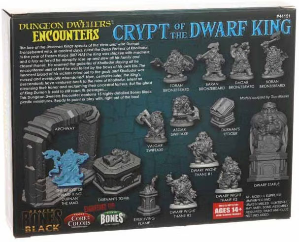 Reaper 44151 Crypt of the Dwarf King Bones Black Dungeon Dwellers Encounters D&D Reaper 44151 Crypt of the Dwarf King Bones Black Dungeon Dwellers Encounters D&D
