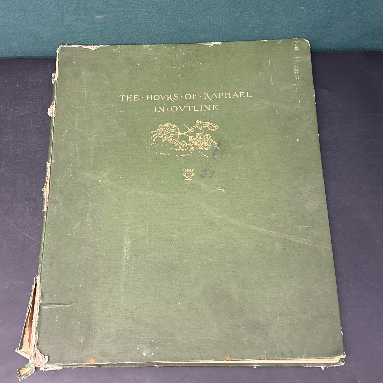Antique 1891 Book The Hours of Raphael in Outline Williams Vatican Art Folio