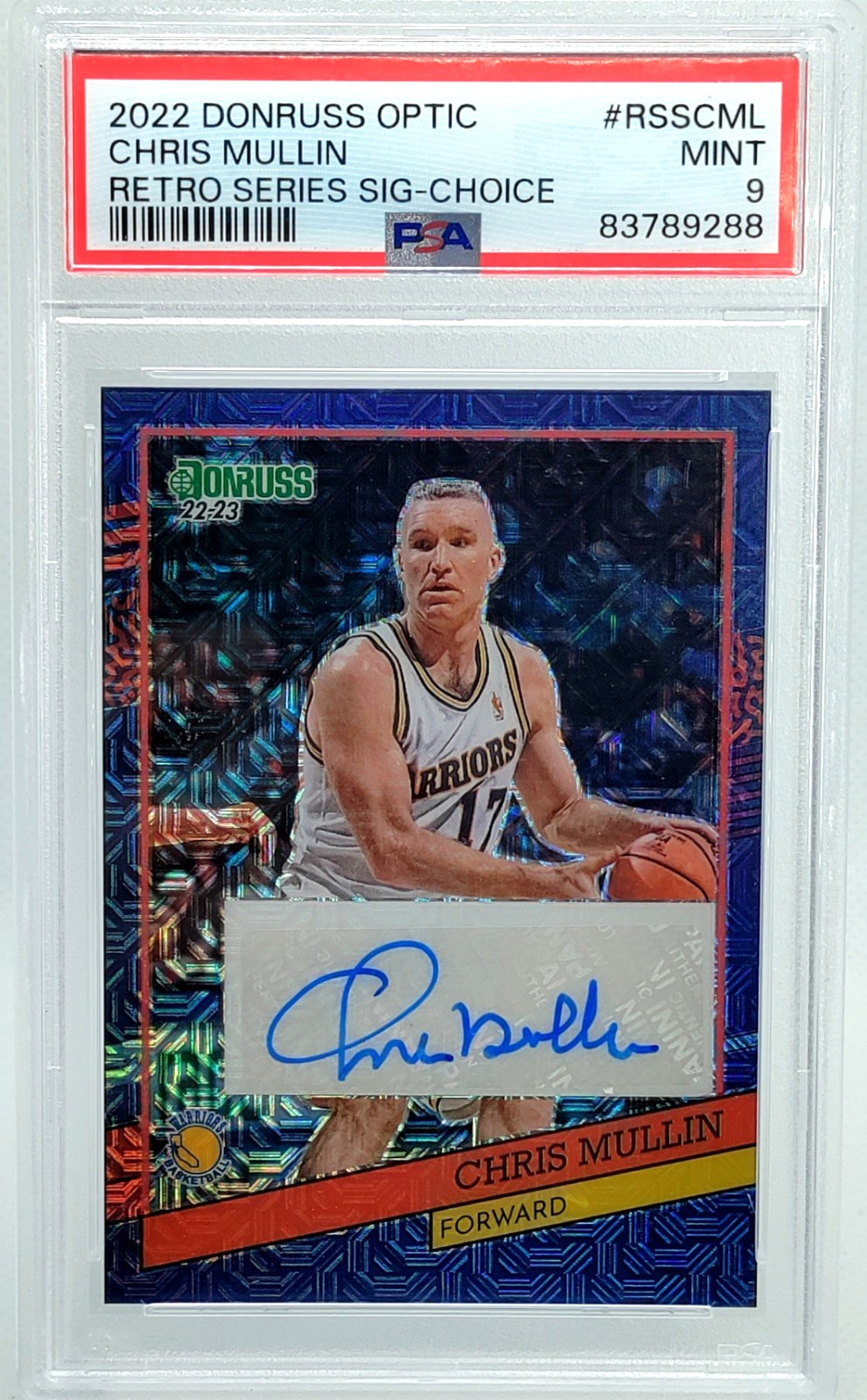 Chris Mullin AUTO PSA 9 CHOICE 2022-23 Donruss Optic Retro Series Autograph HOF