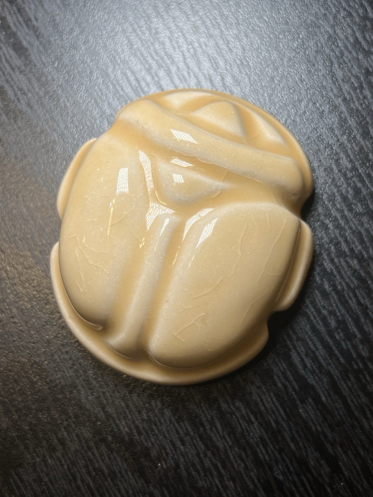 Vintage Egyptian Boho Cream Glazed Scarab Signed Graham Art Pottery Wall Plaque Vintage Egyptian Boho Cream Glazed Scarab Signed Graham Art Pottery Wall Plaque