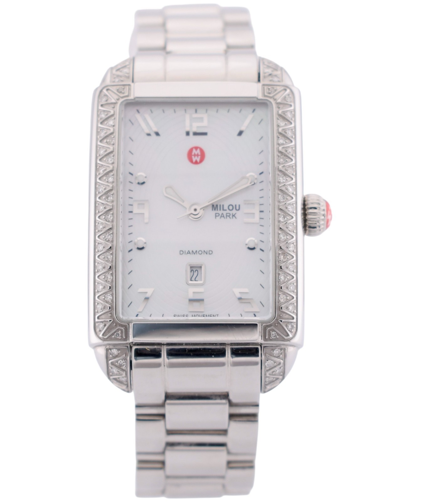 New Michele Milou Park MWW15C000016 Sainless Steel Ladies Diamond Watch $1695.00 New Michele Milou Park MWW15C000016 Sainless Steel Ladies Diamond Watch $1695.00