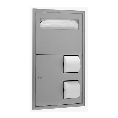 Bobrick 3474 Classic Series™ Recessed Seat Cover & Toilet Tissue
