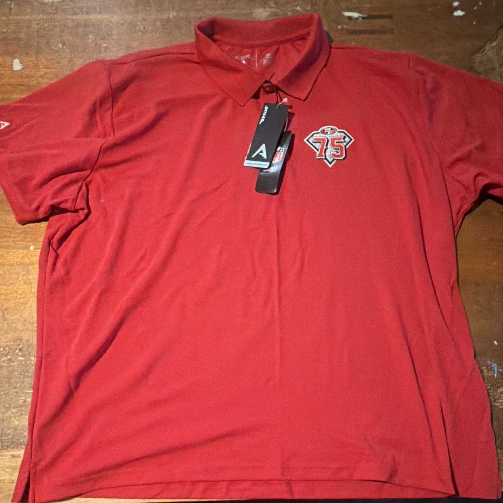 NWT Antigua San Francisco 49ers 75th Anniversary Polo Shirt Red Men\'s 3XL NWT Antigua San Francisco 49ers 75th Anniversary Polo Shirt Red Men\'s 3XL