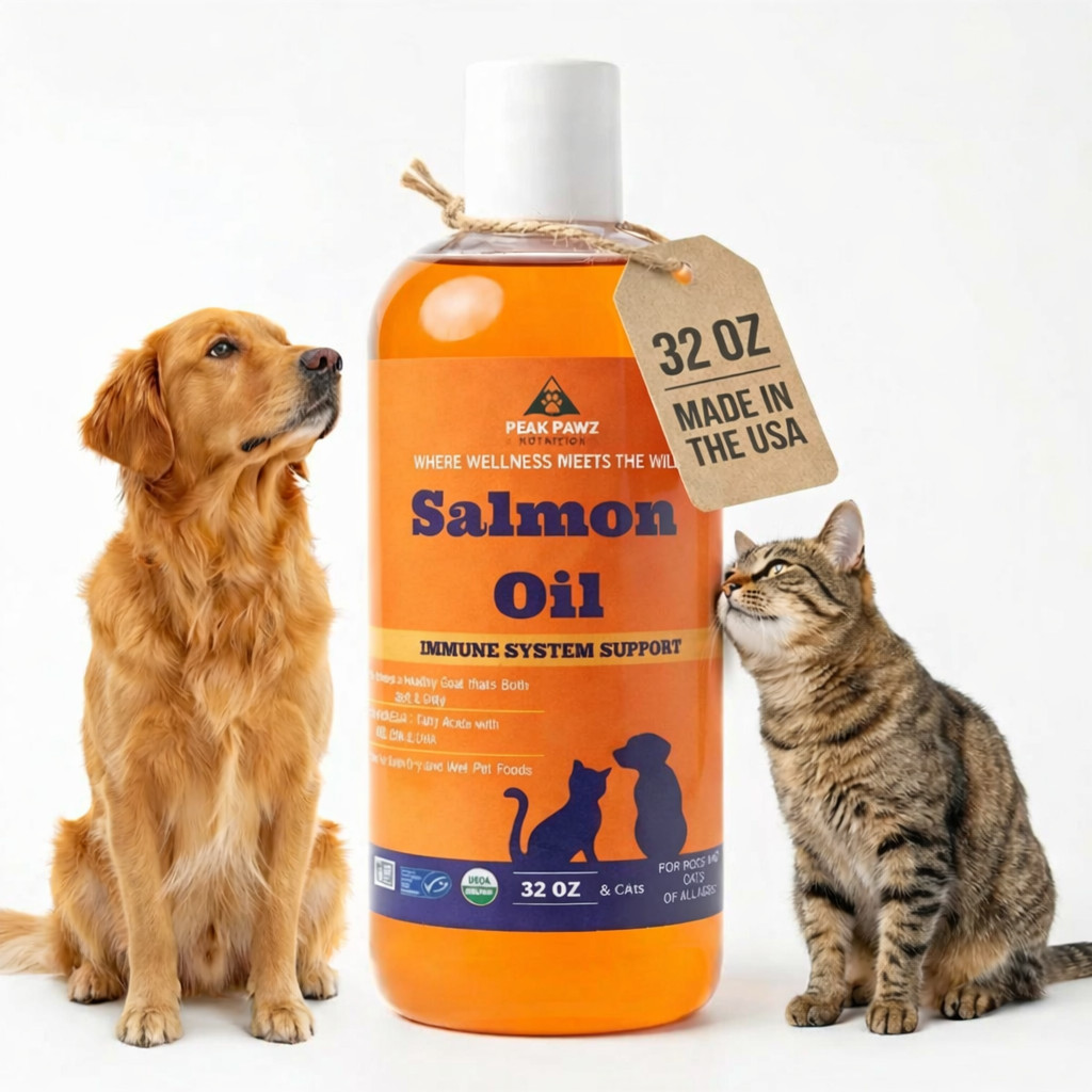Salmon Oil for Dogs Fresh Batch 32 OZ  Fish Oil Dogs Cats Alaskan Salmon Oil
