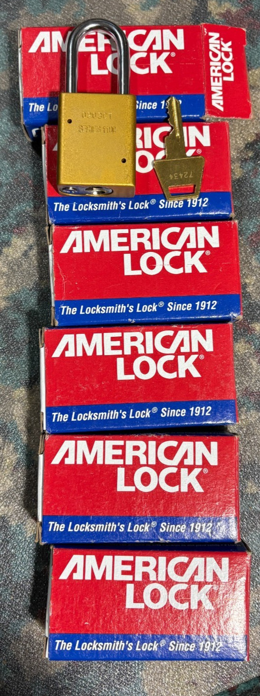 American Lock Series 1100 #0203CT Padlock – Lot of 6 locks with 1 Master Key American Lock Series 1100 #0203CT Padlock – Lot of 6 locks with 1 Master Key