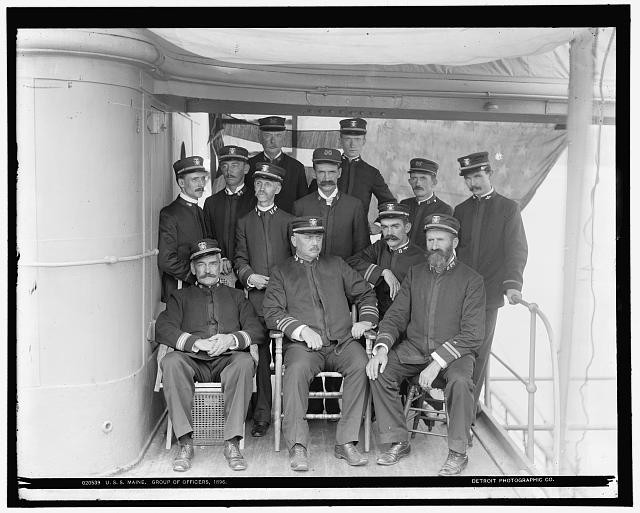 Photo:USS Maine Officers Group 1896 Battleship U.S. Navy Portrait