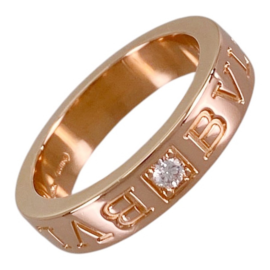 BVLGARI B.zero1 Essential Band Rose gold Diamond US#4-4.5 EU#47-48 Ring