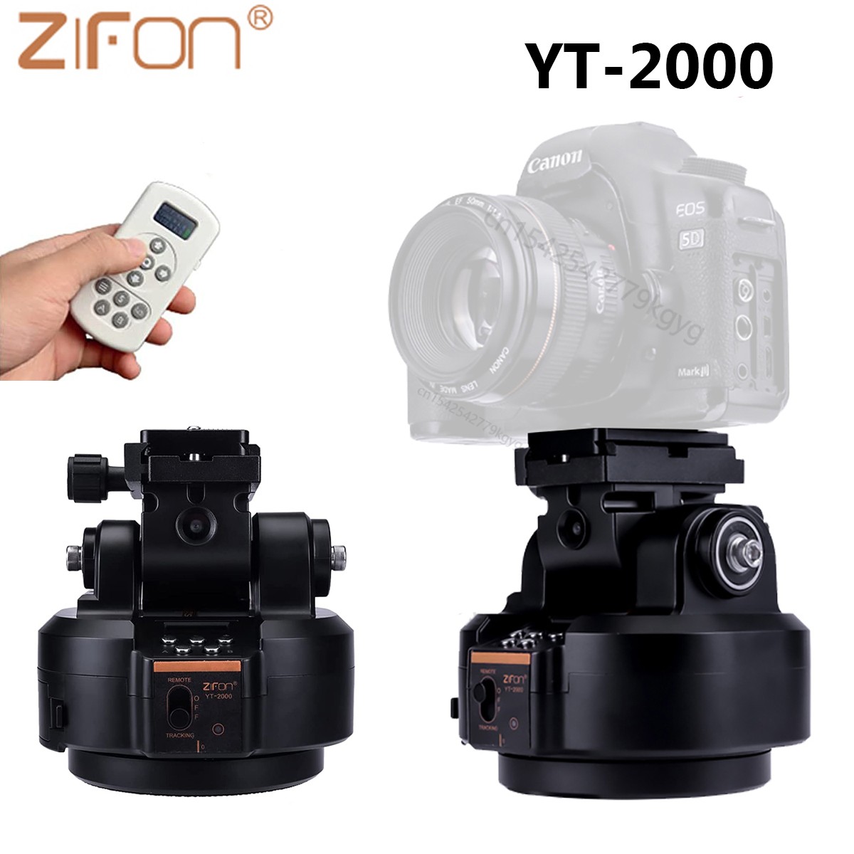 ZIFON YT-2000 Auto Motorized Pan/Tilt Panoramic Head w/ Remote Control Load 2Kg