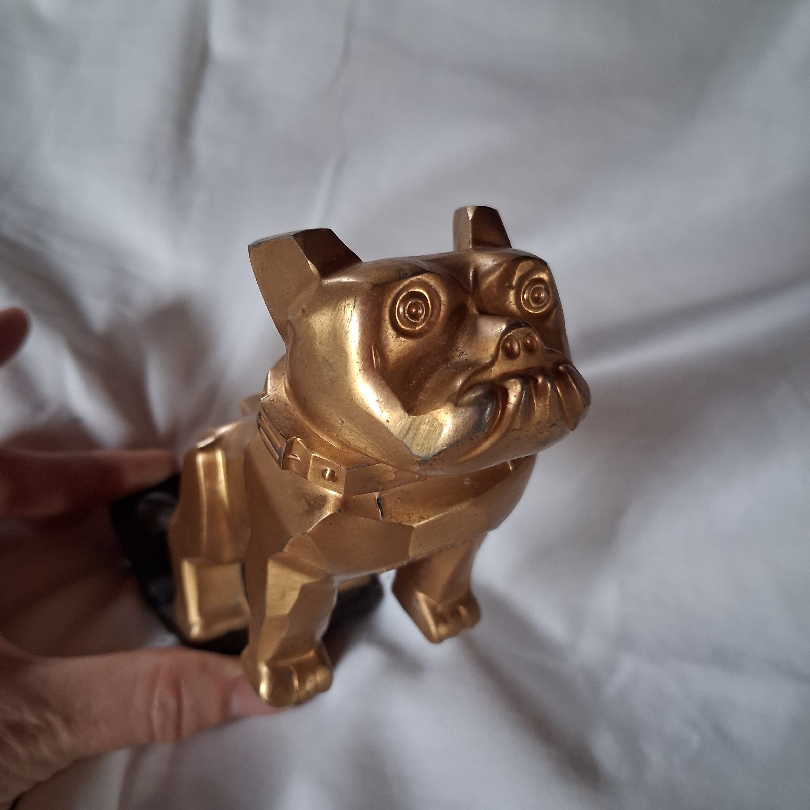 Vintage Mack Trucks Pat# 87931 Gold Bulldog Hood Ornament w/Gold Tone- 1968-1979
