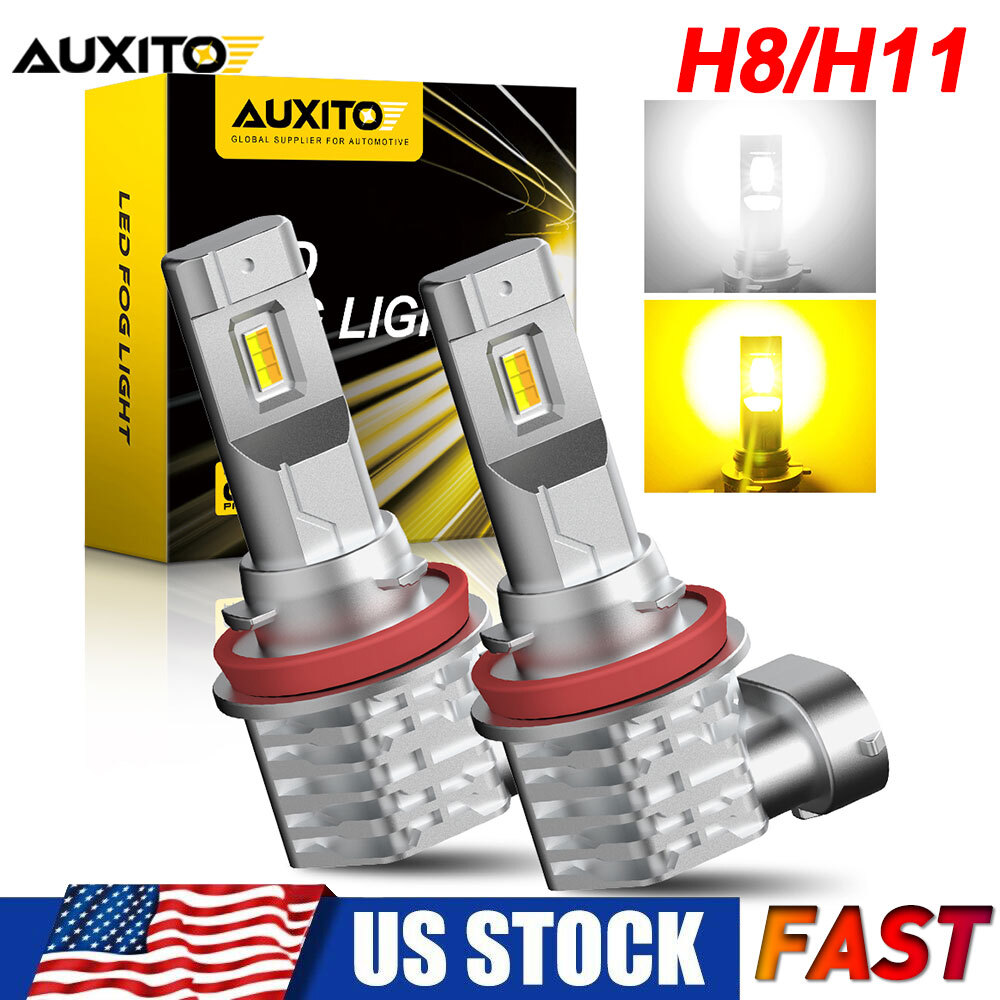 2pcs Switchback H11 H16 H8 LED Fog Light Bulbs Dual Color Yellow White Canbus US