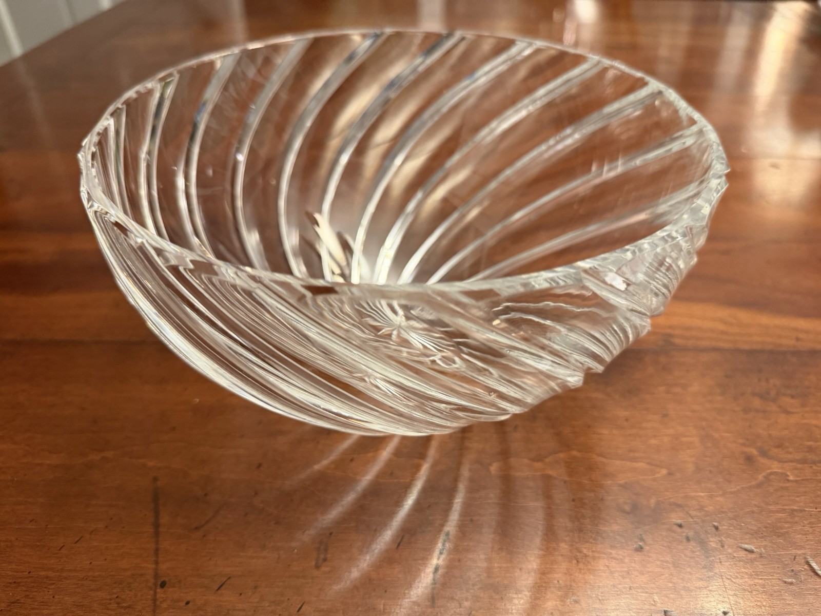 Vtg Mikasa Park Lane Crystal 8.25” Serving Bowl Cut Glass Panel West Germany