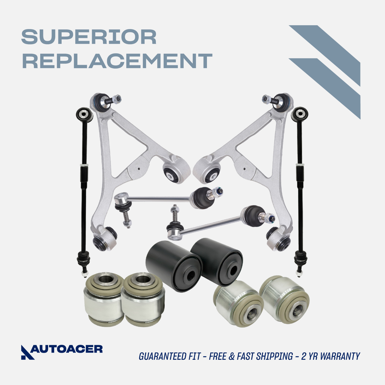 AUTOACER 12p Rear Control Arms Bushings Tie Rods Links for JAGUAR SType XJ XF XK