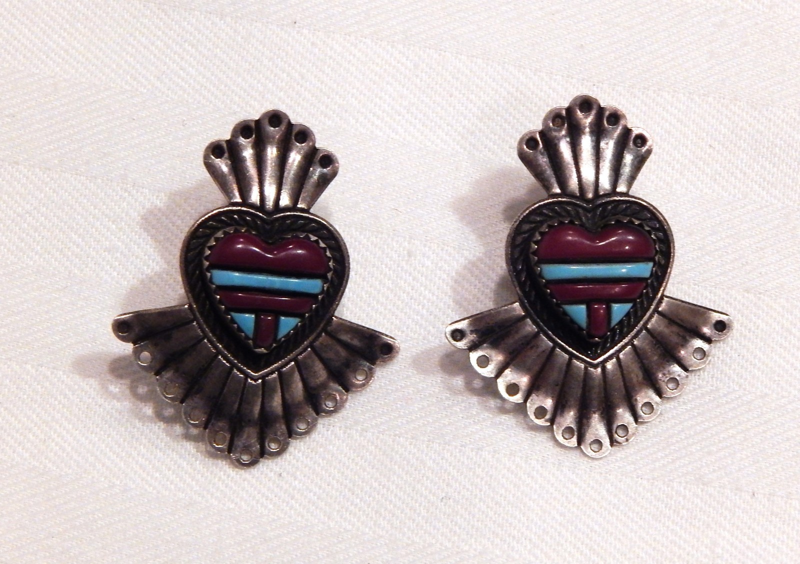 Southwestern Inspired Q.T. Heart Sterling Silver Earrings Southwestern Inspired Q.T. Heart Sterling Silver Earrings