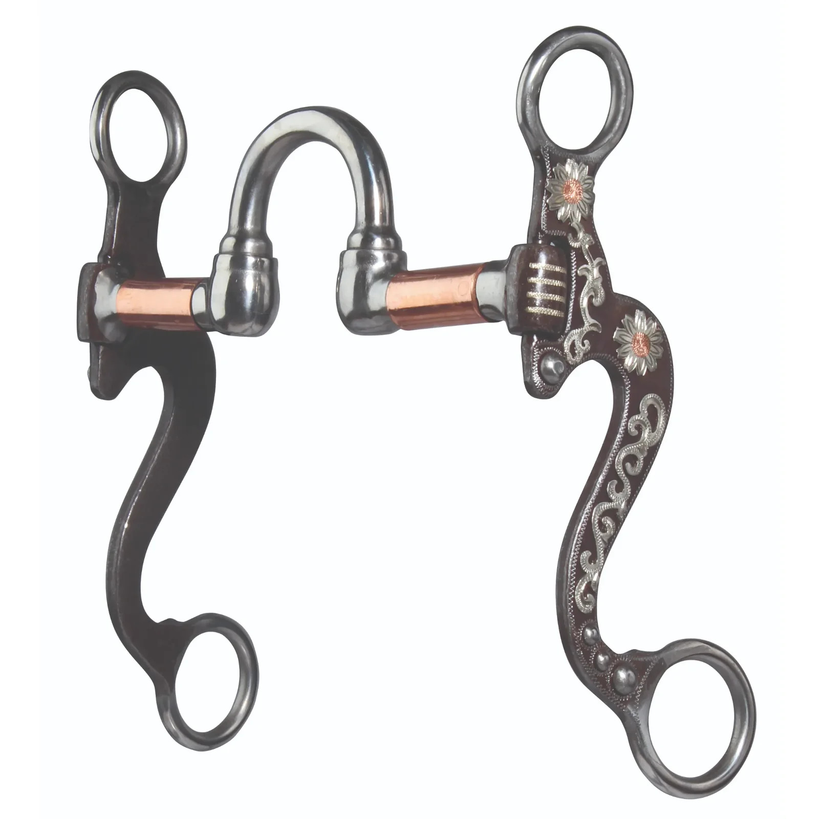Professional's Choice Small Flower Shank Horse Bit with Copper Accents -