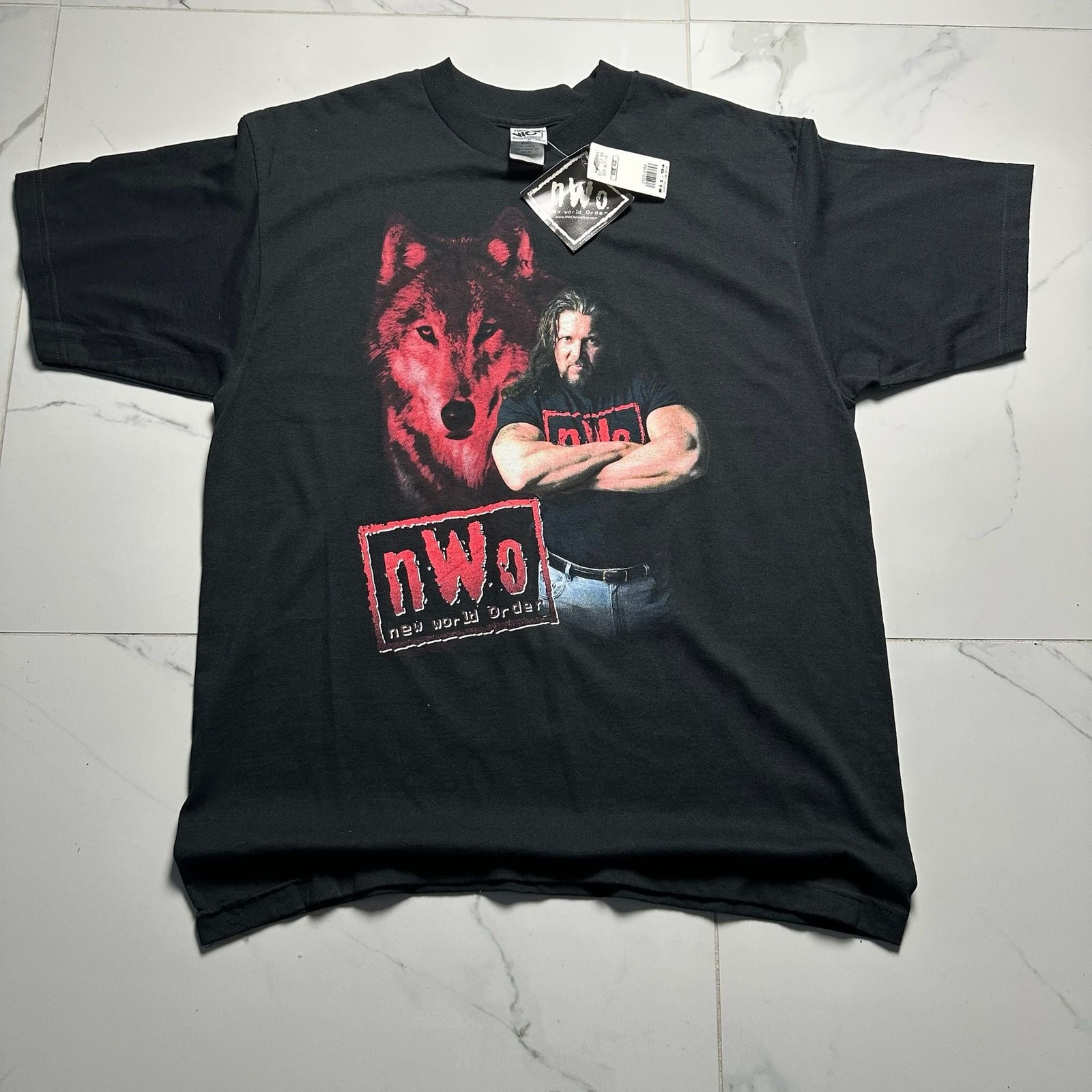 Vintage 90s Dead Stock NWO Kevin Nash Wolfpack Graphic T-Shirt Vintage 90s Dead Stock NWO Kevin Nash Wolfpack Graphic T-Shirt