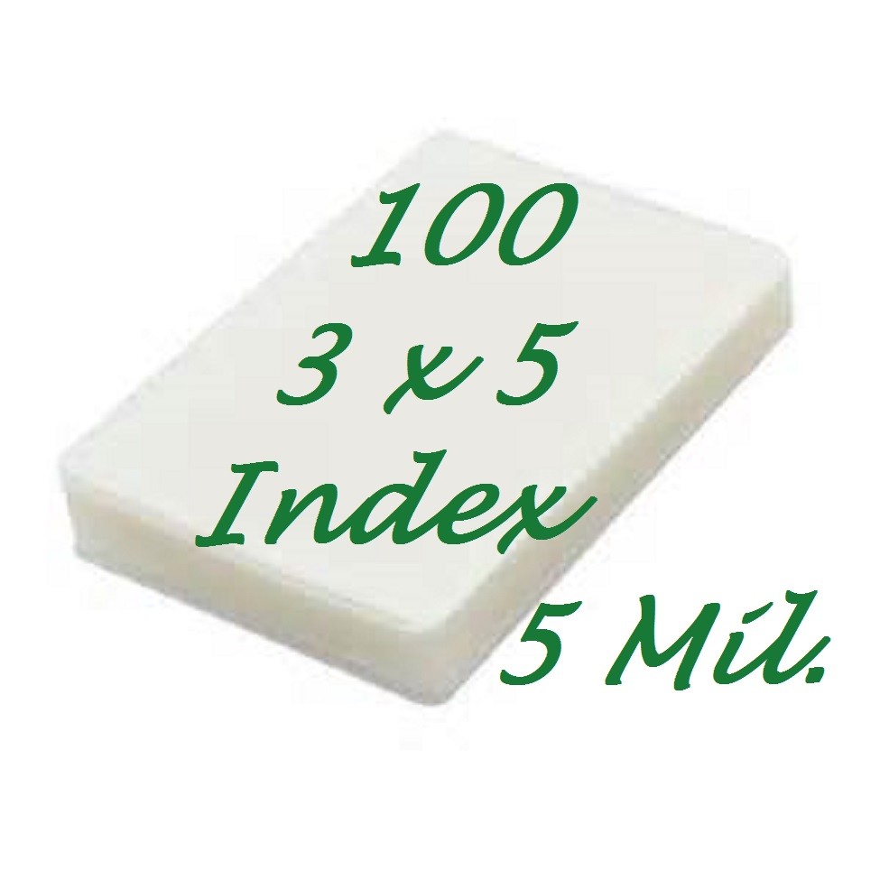 3 x 5 100 5 Mil Laminating Pouches Sleeves 3-1/2 x 5-1/2 File/Index, X-CLEAR