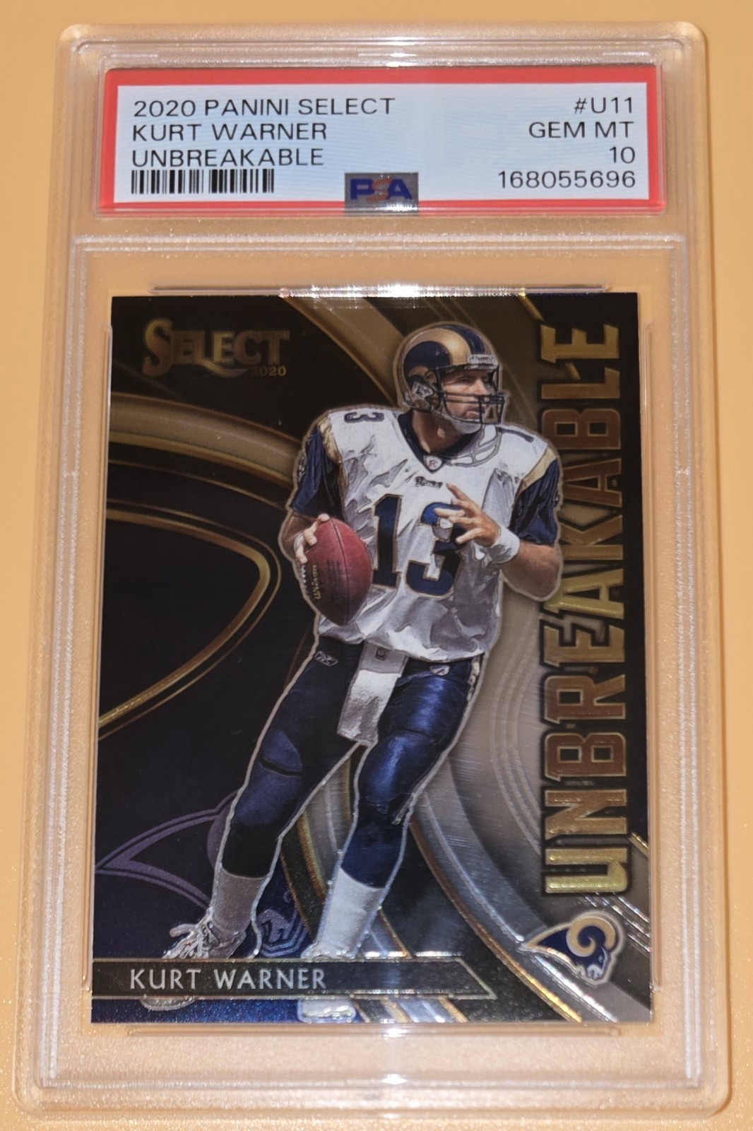 Kurt Warner PSA 10 Low Pop Insert Unbreakable 2020 Panini Select Football Rams
