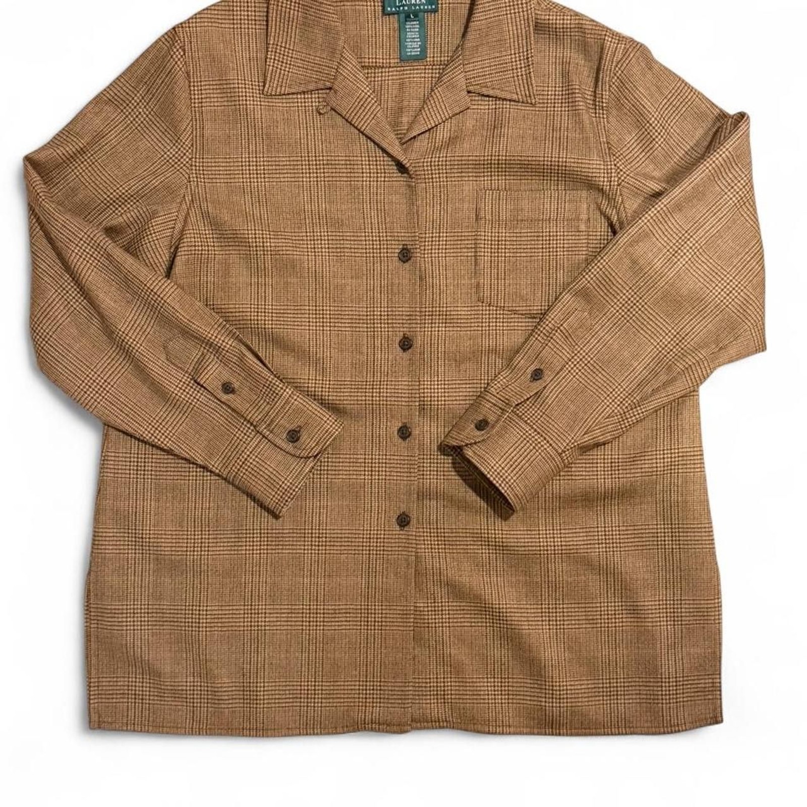 Ralph Lauren 100% Wool Plaid Button Up