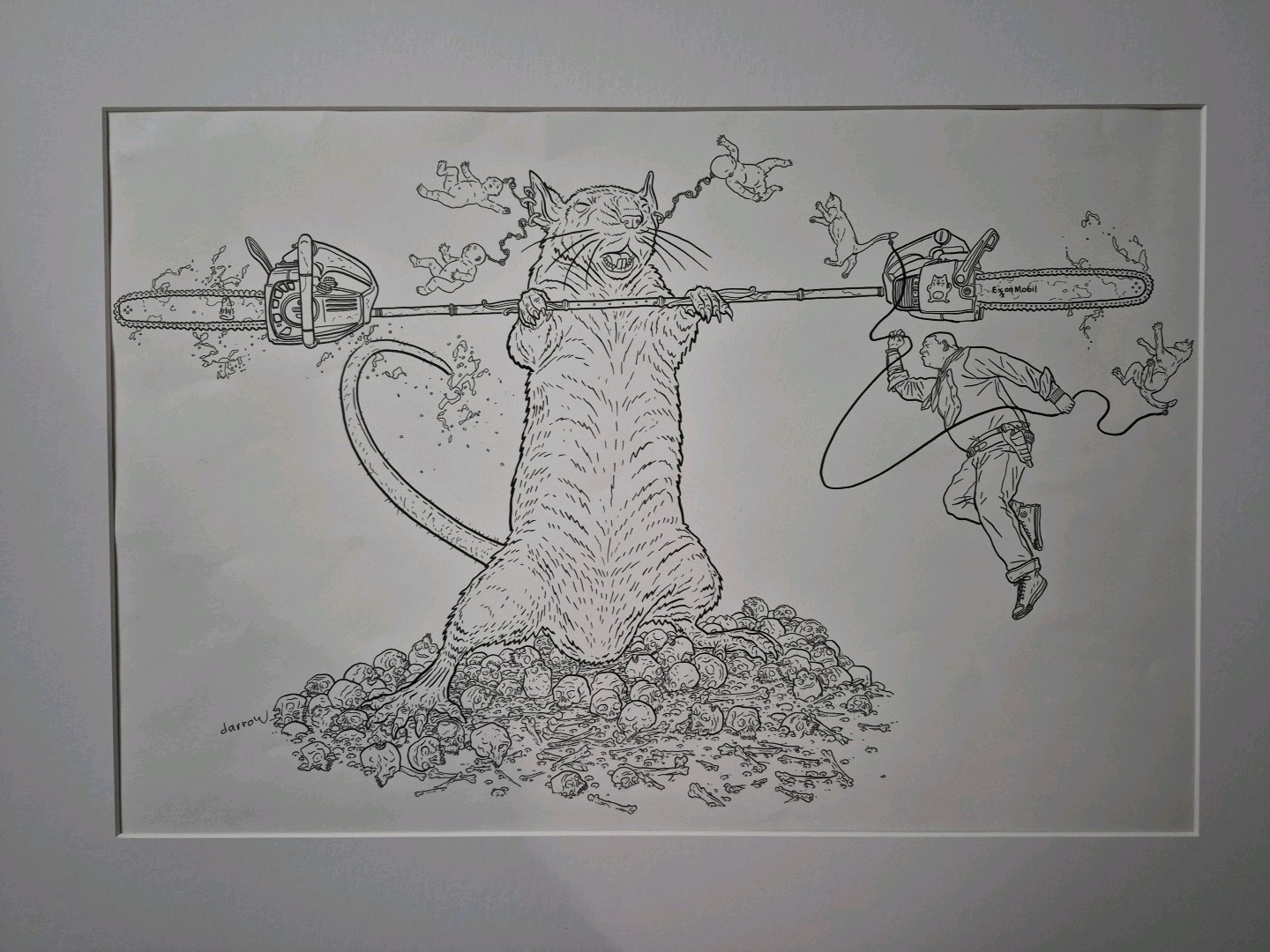 Shaolin Cowboy Vs Giant Rat by Geof Darrow Original Art Drawing STUNNING 22x15 Shaolin Cowboy Vs Giant Rat by Geof Darrow Original Art Drawing STUNNING 22x15