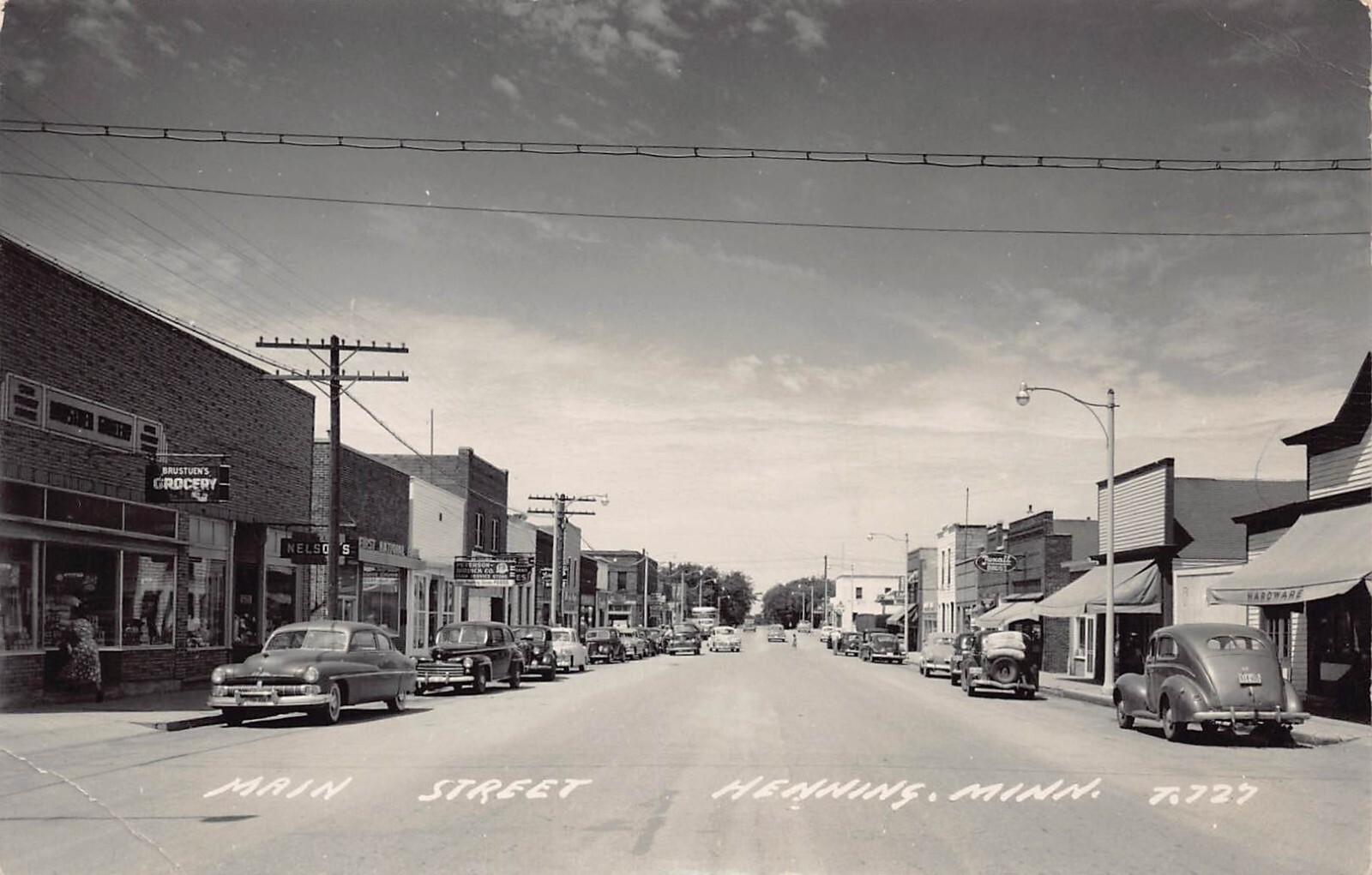 RPPC Henning MN Main Street Otter Tail County Minnesota Photo Postcard C46