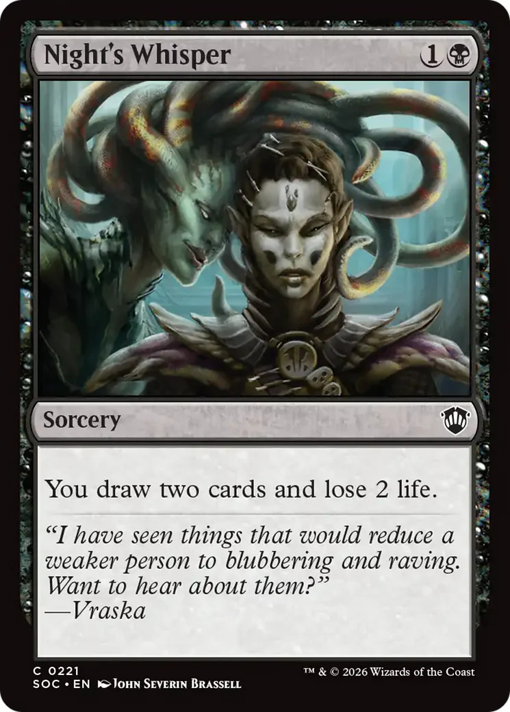 MTG Night's Whisper [Secrets of Strixhaven Commander] Near Mint Magic