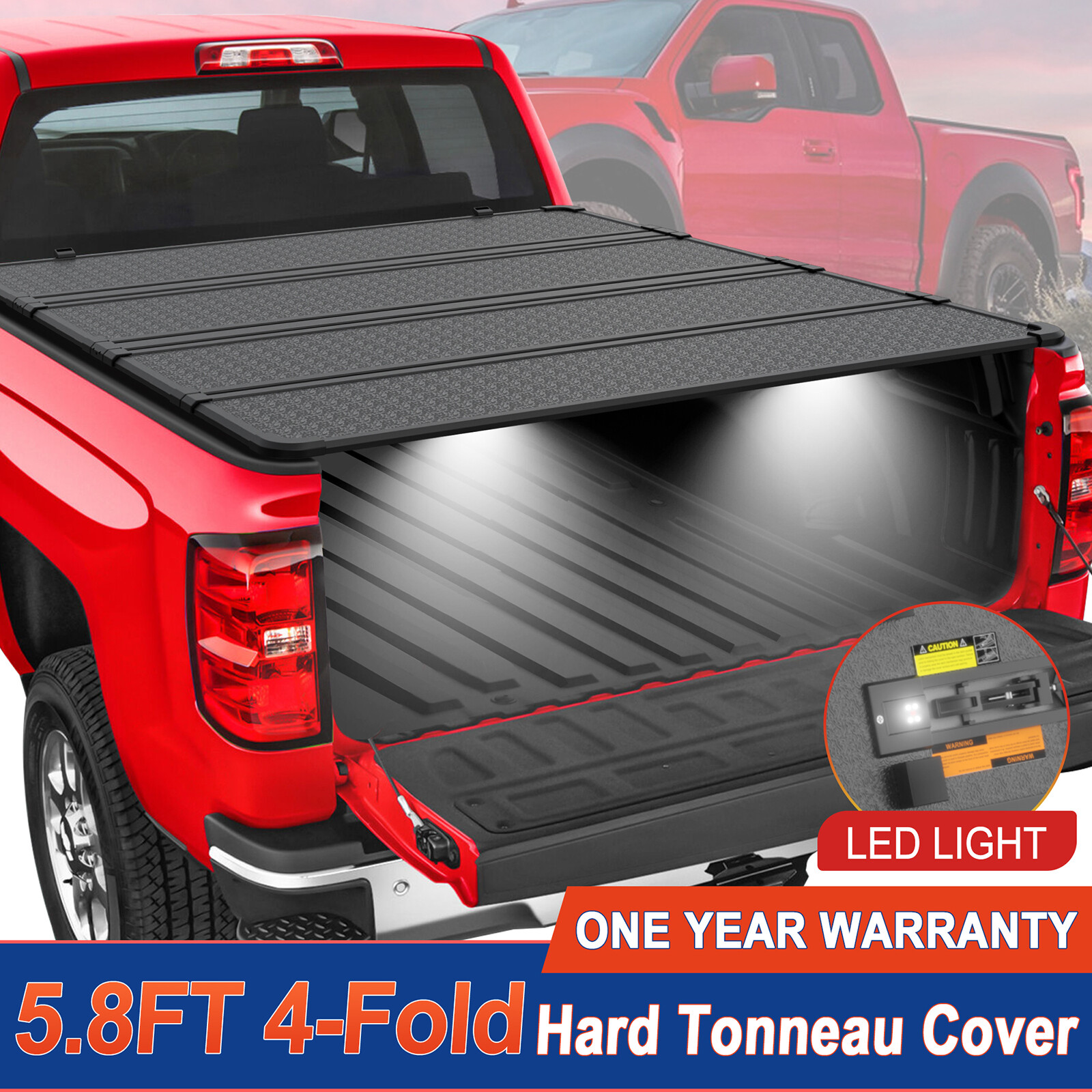5.8FT 4-Fold Hard Tonneau Cover For 2007-2013 Chevy Silverado/GMC Sierra 1500 5.8FT 4-Fold Hard Tonneau Cover For 2007-2013 Chevy Silverado/GMC Sierra 1500