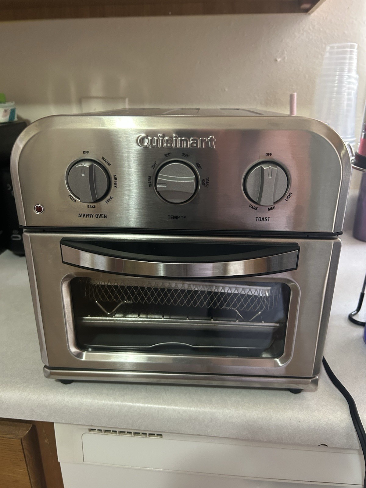 Cuisinart TOA-55W Air Fryer Toaster Oven Stainless Steel. Works Well.