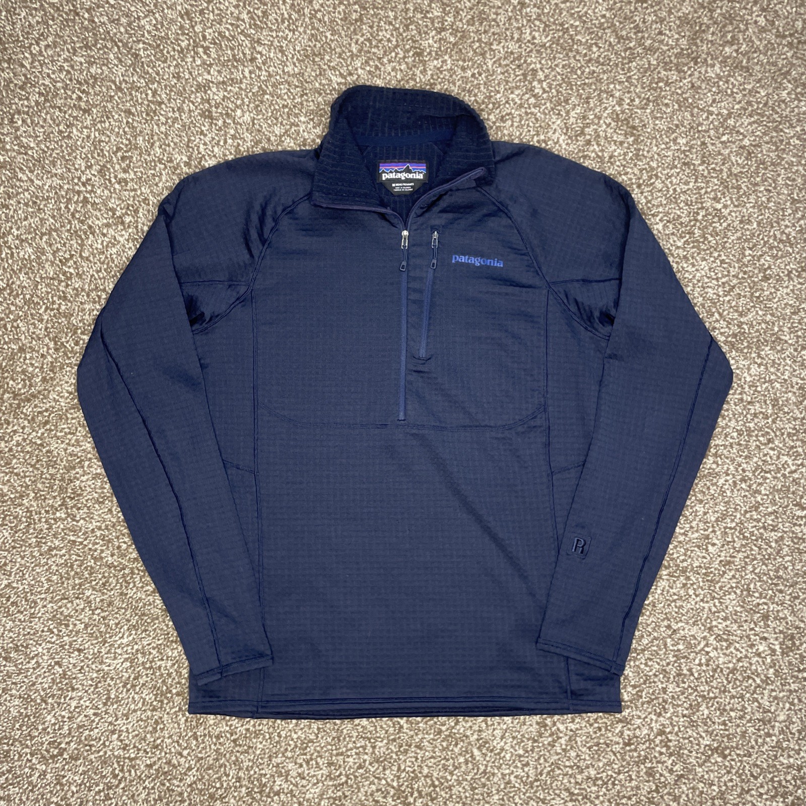 Patagonia Jacket Blue R1 Regulator Grid Fleece 1/2 Zip Polartec 40109 Mens Med