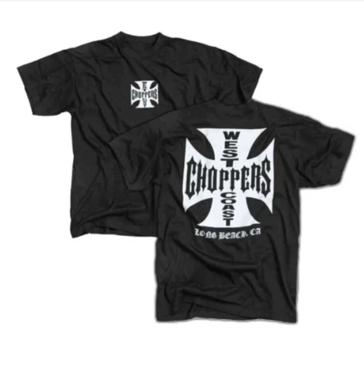 West Coast Choppers Cross Logo Shirt 2 Sided Biker Motorcycle Graphic Tee S-5XL