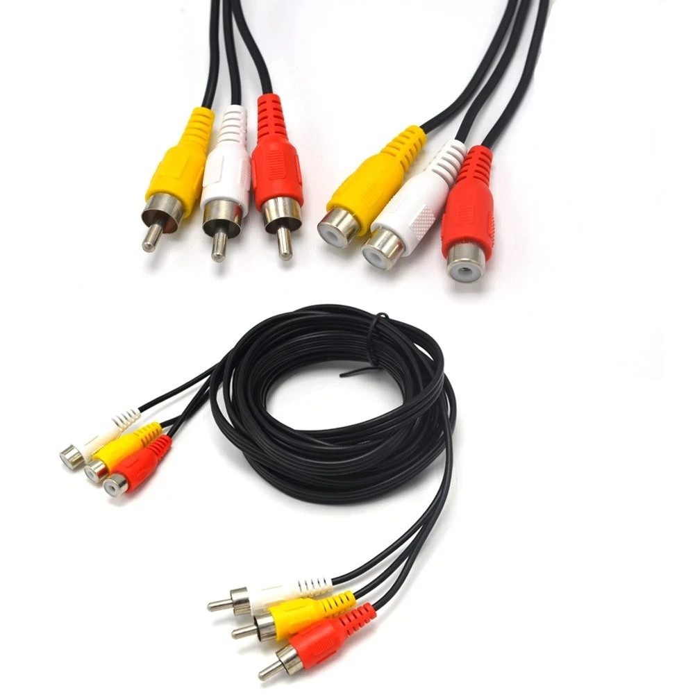 10ft 3RCA Male to Female Audio Composite Extension Video Cable DVD 10ft 3RCA Male to Female Audio Composite Extension Video Cable DVD