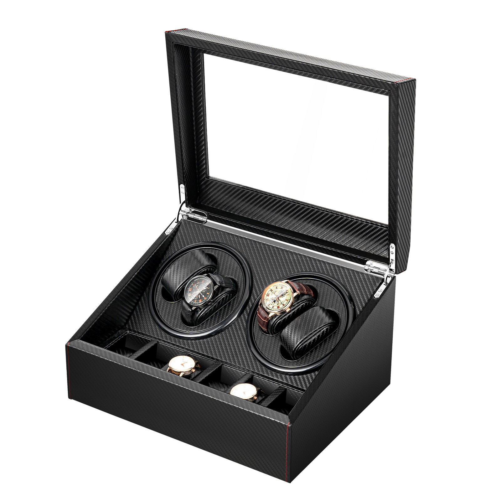 Automatic Rotation Watch Winder Box 4+6 Self Winding Display Box Storage Case