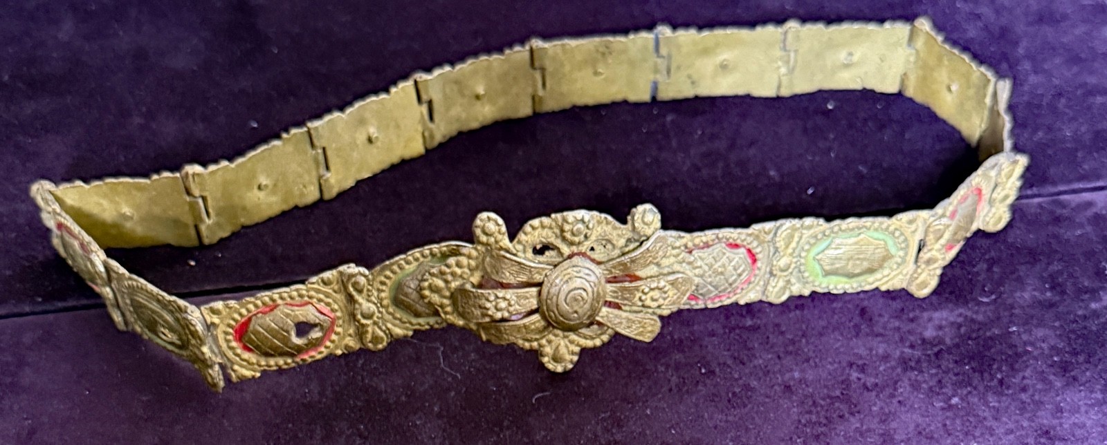 Antique Ottoman Empire Metal Belt and Buckle C. 1900 B232 Antique Ottoman Empire Metal Belt and Buckle C. 1900 B232