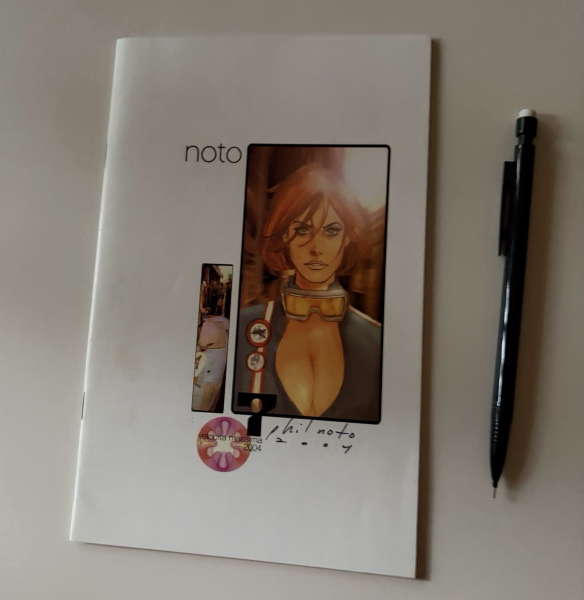 Signed Phil Noto second second sketchbook - out of print - 2004 maximum velocity Signed Phil Noto second second sketchbook - out of print - 2004 maximum velocity