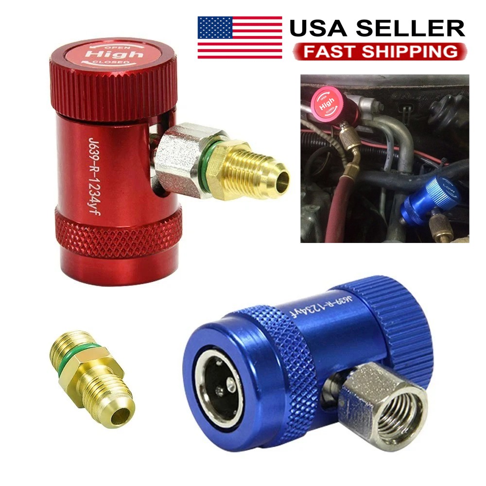2Pc R1234yf Quick Connector Adapter Coupler Auto A/C Manifold Gauge Set Low/High 2Pc R1234yf Quick Connector Adapter Coupler Auto A/C Manifold Gauge Set Low/High
