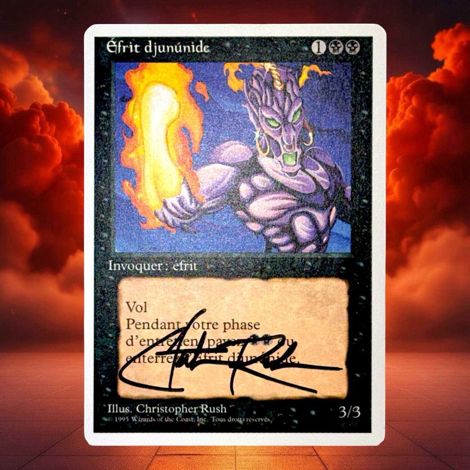 MTG JUNUM EFREET FRENCH VERSION SIGNED 4th GENERATION 1995 MTG JUNUM EFREET FRENCH VERSION SIGNED 4th GENERATION 1995