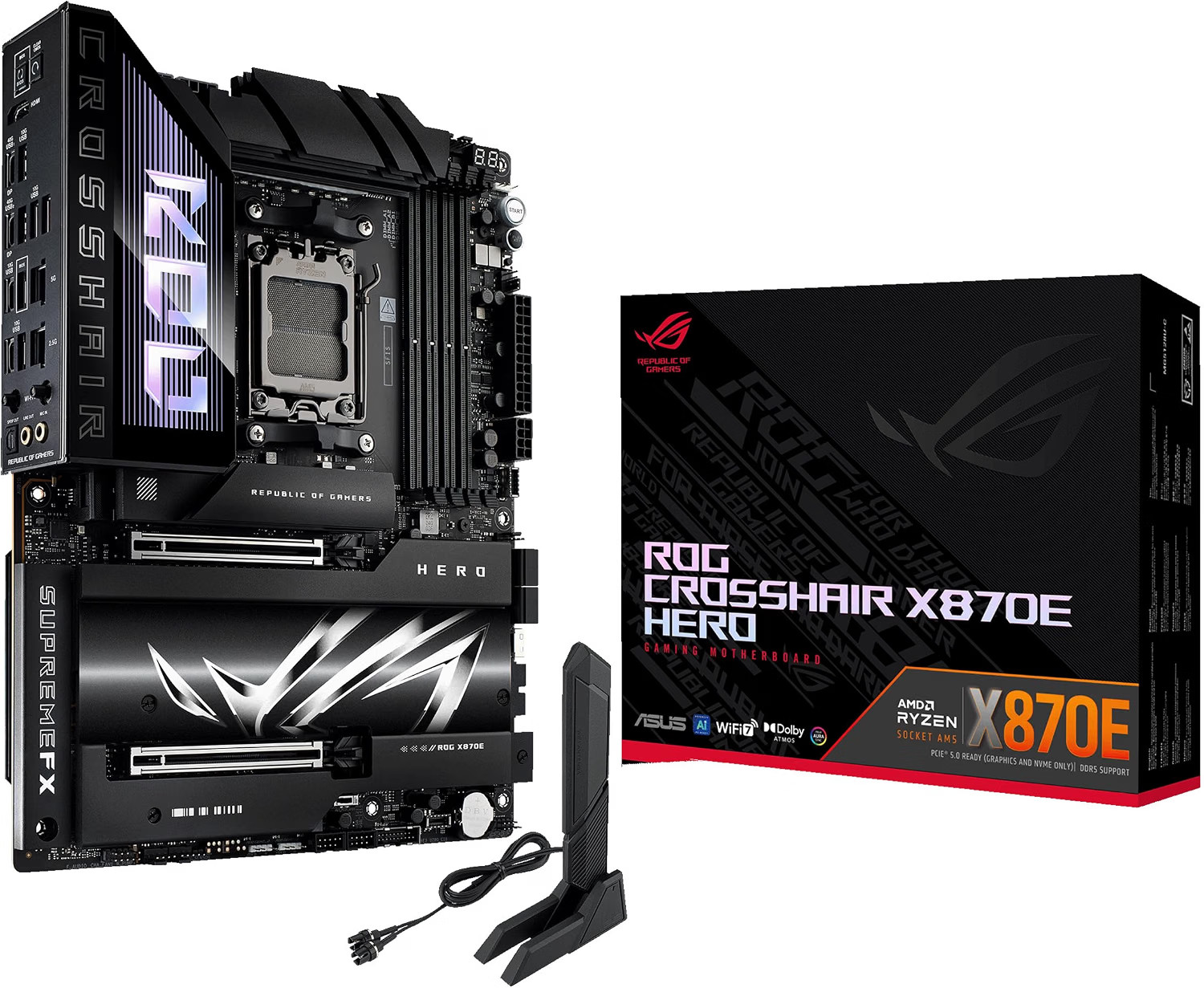 ASUS ROG CROSSHAIR X870E HERO AMD X870E Socket AM5 ATX ASUS ROG CROSSHAIR X870E HERO AMD X870E Socket AM5 ATX
