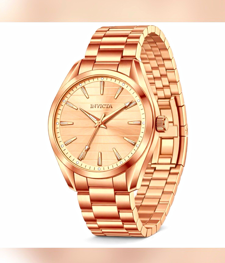 Invicta Men’s Rose Gold Analog Quartz Watch, SS Bracelet, Seconds Hand Invicta Men’s Rose Gold Analog Quartz Watch, SS Bracelet, Seconds Hand