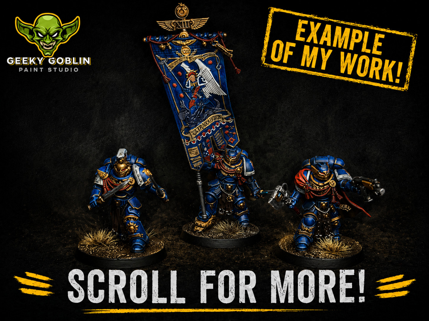 Warhammer 40K Ultramarines Kaius Konorius Pro Painted Commission