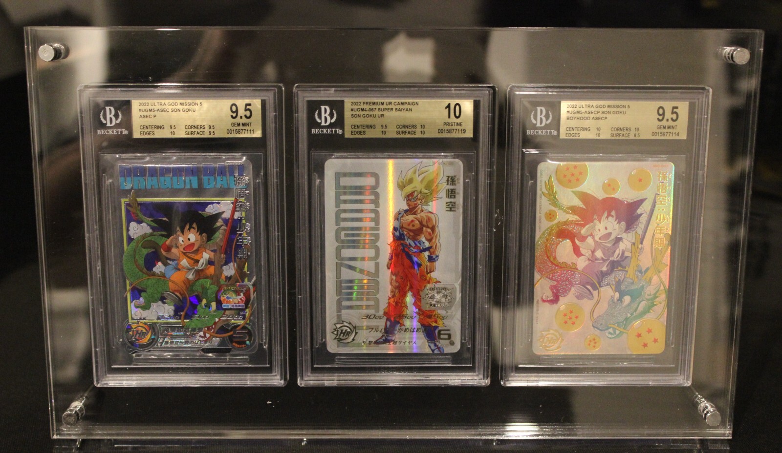 BECKETT BGS STANDARD SIZE TRIPLE GRADED CARD ACRYLIC DISPLAY FRAME STAND
