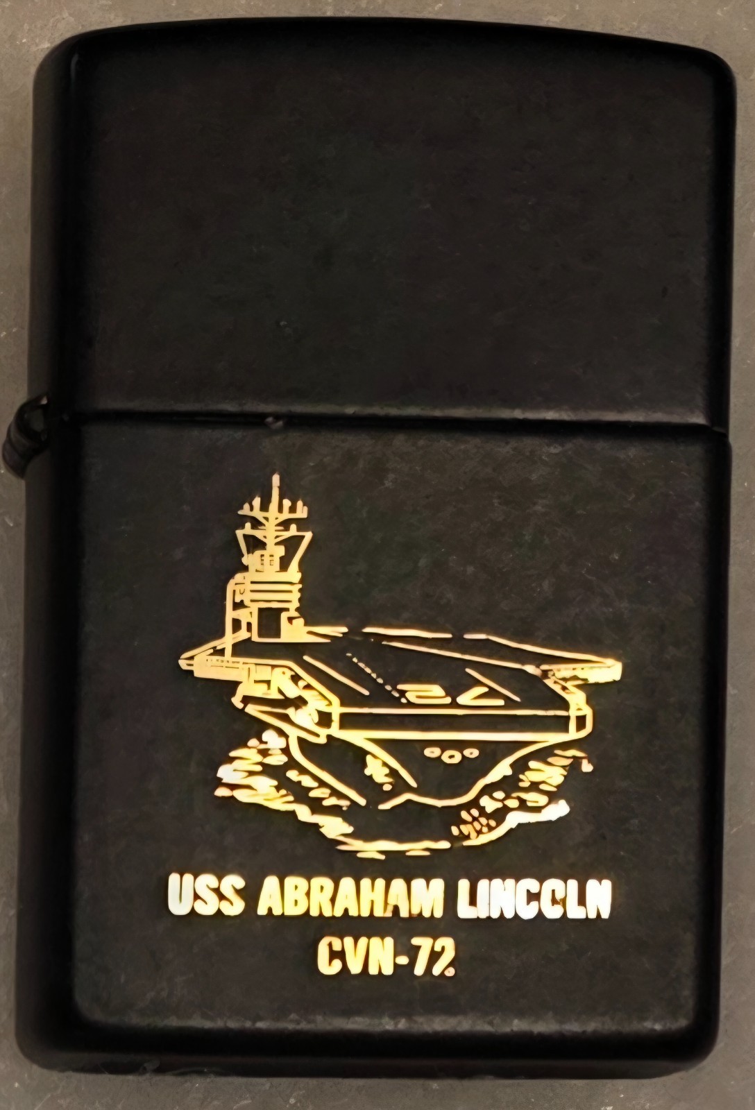 Vintage Zippo Lighter USS Abraham Lincoln CVN-72 Aircraft Carrier Navy Military 